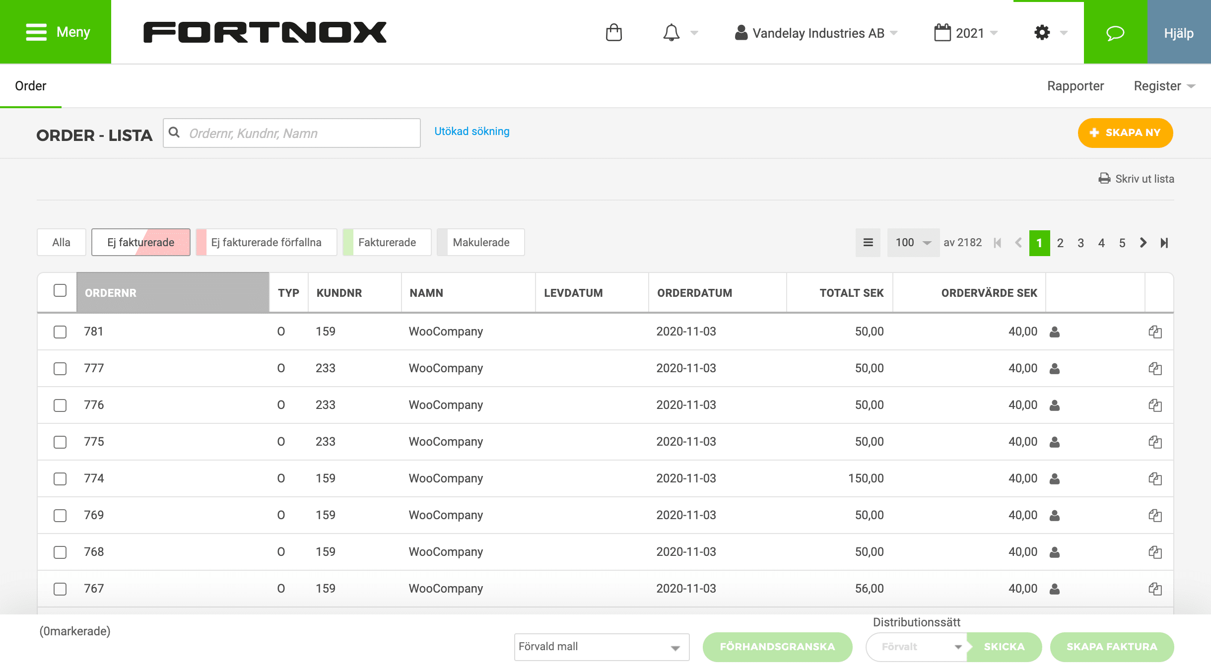 Fortnox integration WooCommerce - Ordersynk